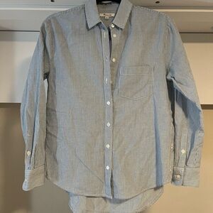 Madewell Blue and White Striped Button Down Shirt